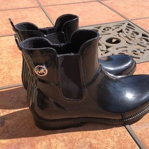 Micheal Kors Black Short Rubber Rain Boots Sz.10